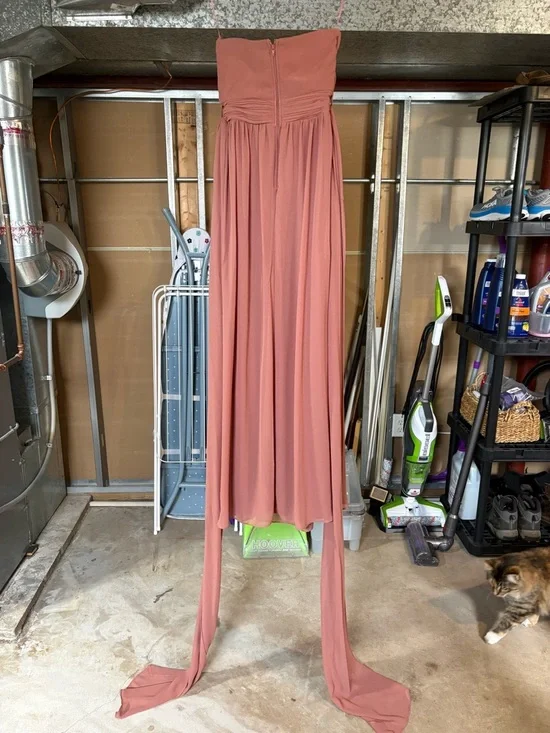 Birdy Grey Strapless Dusty Rose Chiffon Gown - Picture 3 of 6